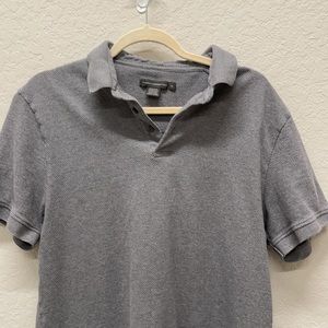 French Connection 100% Cotton Gray Textured Polo Shirt